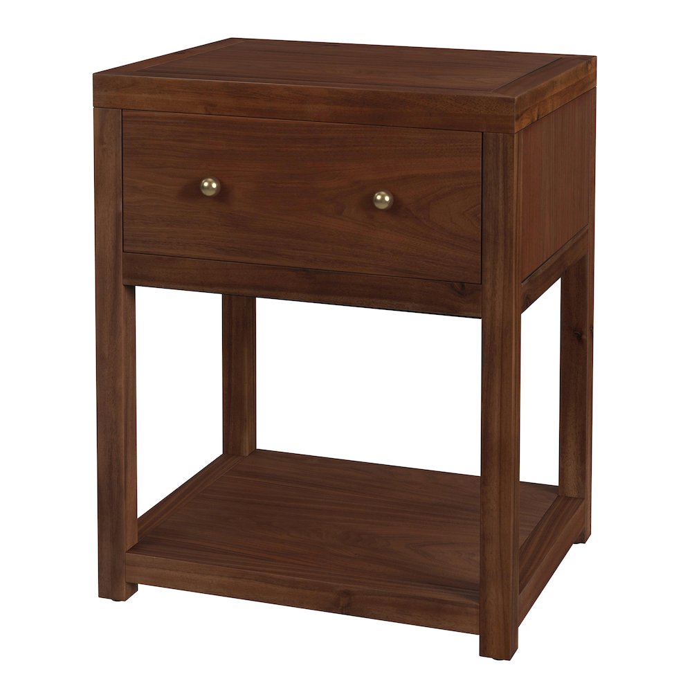21 in. W Rectangular Wood 1 Drawer Small Nightstand with Lower Open Shelf. Picture 1