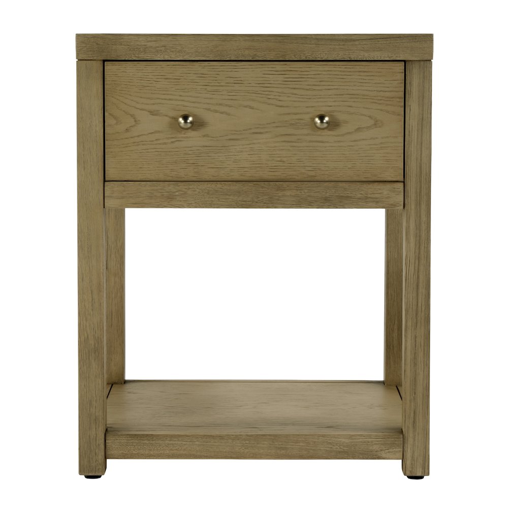 21 in. W Rectangular Wood 1 Drawer Small Nightstand with Lower Open Shelf. Picture 2