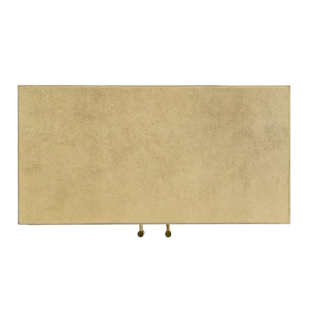 Medera 32 in. W Wood and Leather 2 Door Accent Cabinet, Gold. Picture 7