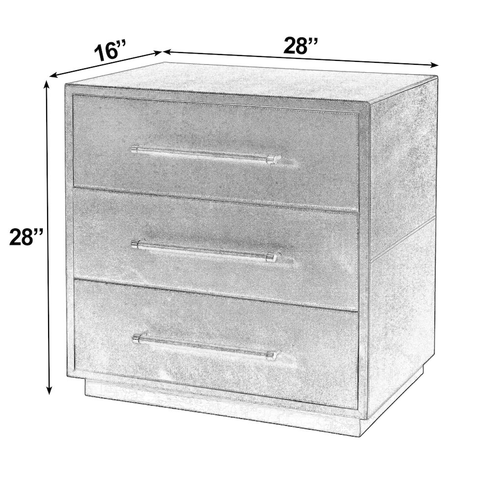 Medera 28 in. W Rectangular 3 Drawer Accent Chest, Gold. Picture 2