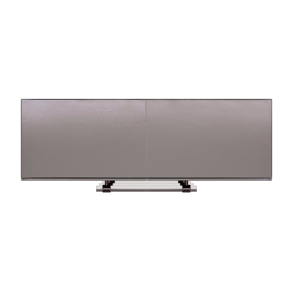 Allman 48 in. W Wood and Leather 3 Drawer Accent Chest, Silver. Picture 7