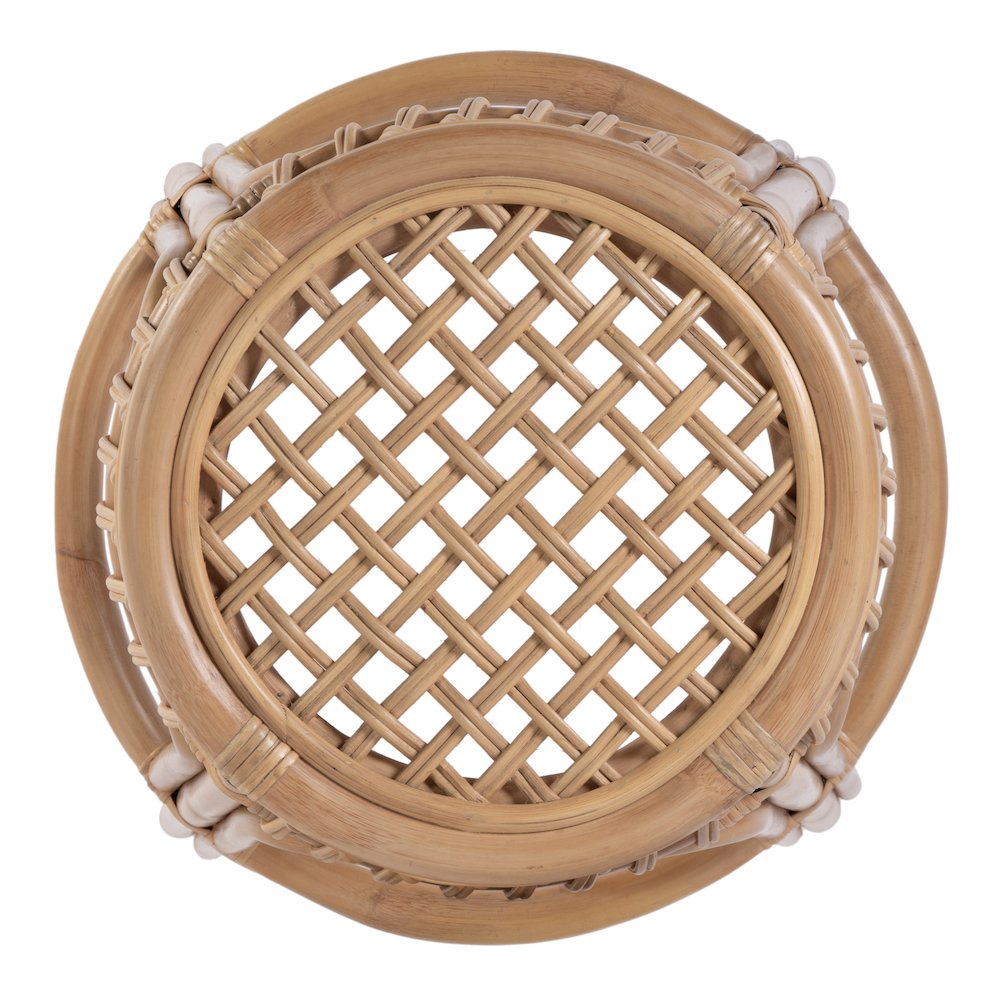 Antigua 30.5" Seat Height Round Rattan Bar Stool, Natural. Picture 6