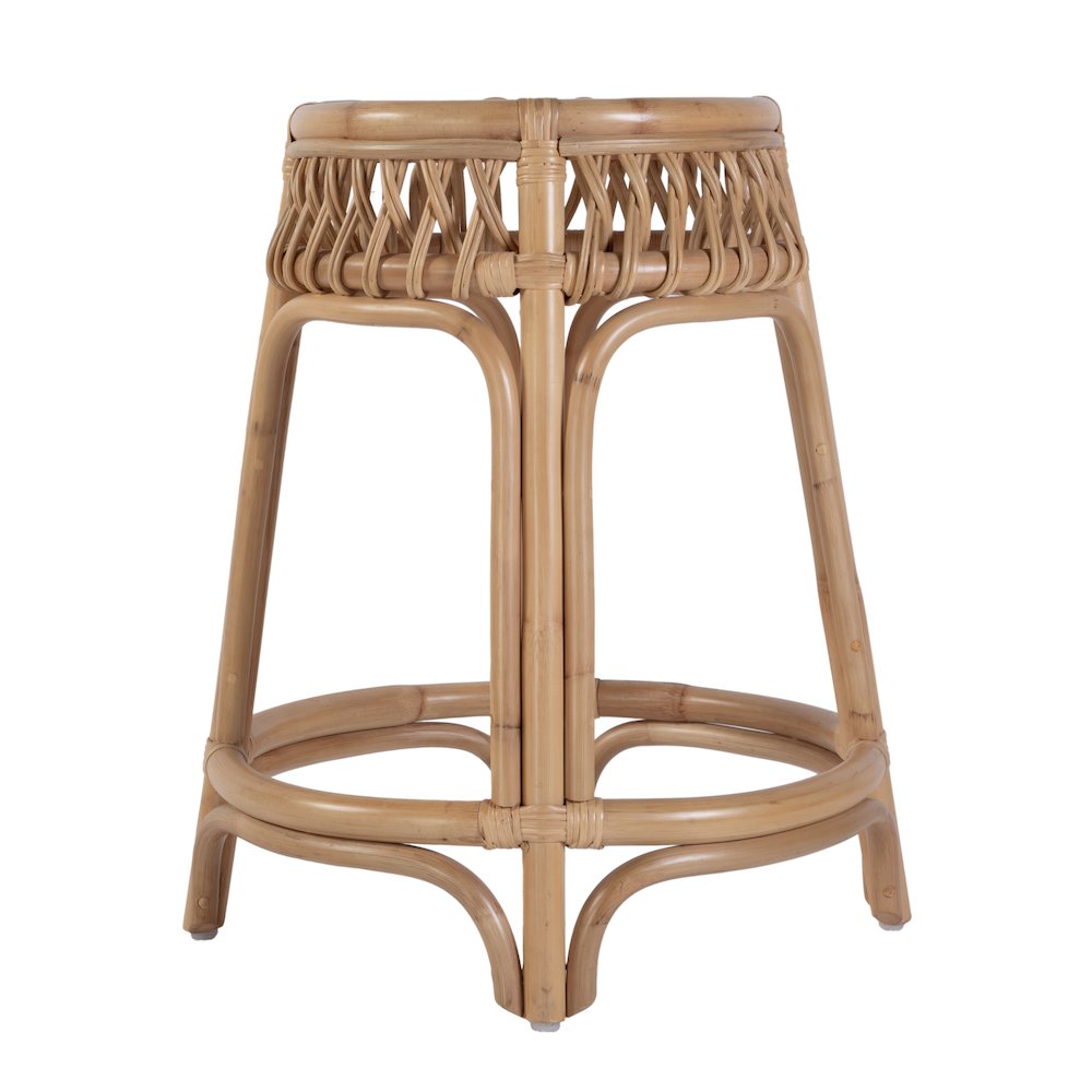 Antigua 24.75" Seat Height Round Rattan Counter Stool, Natural. Picture 5