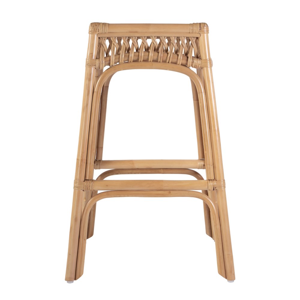 Antigua 30.25 in. Seat Height Square Rattan Bar Stool, Natural. Picture 3