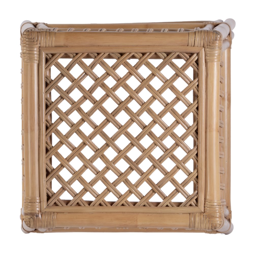 Antigua 30.25 in. Seat Height Square Rattan Bar Stool, Natural. Picture 6