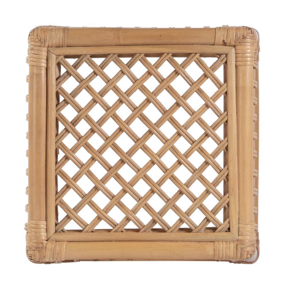 Antigua 24.75 in. Seat Height Square Rattan Count Stool, Natural. Picture 7