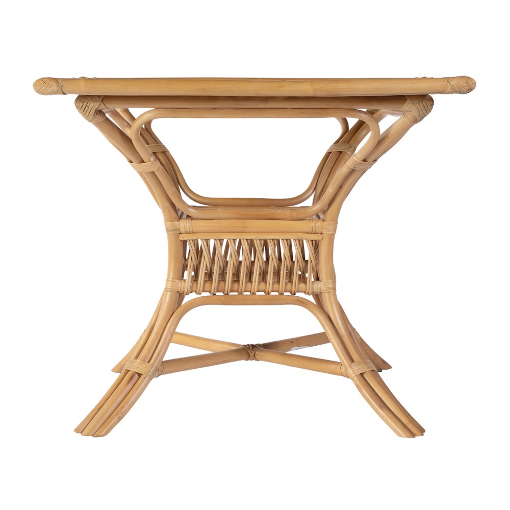 Antigua 34.25 in. W Square Rattan Dining Table, Natural. Picture 4