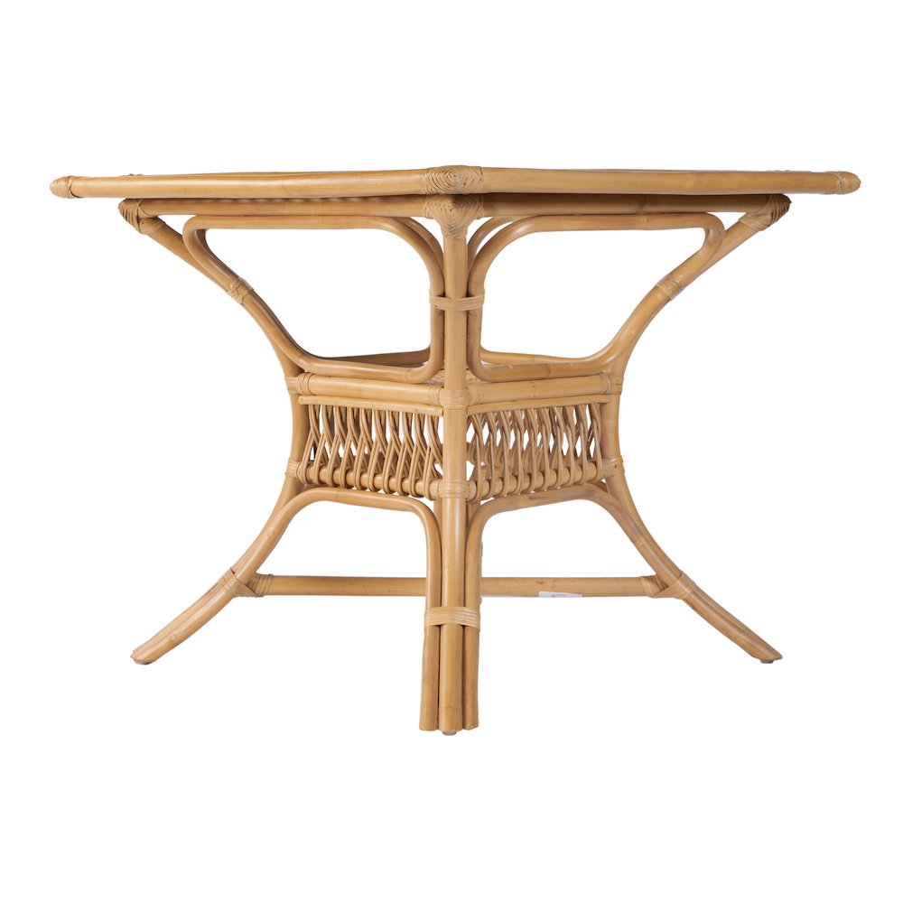 Antigua 34.25 in. W Square Rattan Dining Table, Natural. Picture 6