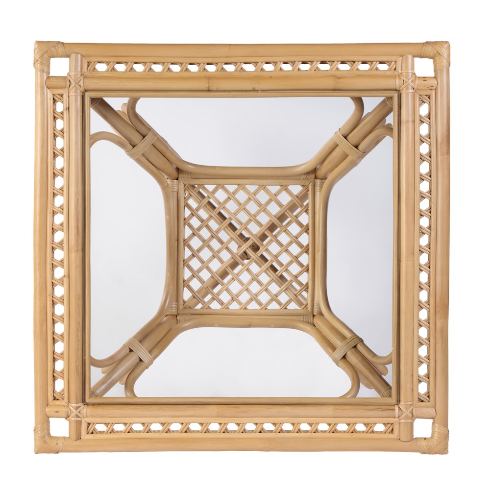 Antigua 34.25 in. W Square Rattan Dining Table, Natural. Picture 7