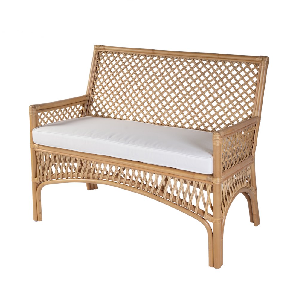 Antigua 42 in. W Rectangular Rattan Dining Bench, Natural. Picture 1