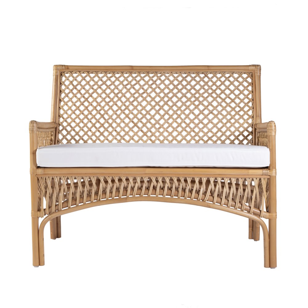 Antigua 42 in. W Rectangular Rattan Dining Bench, Natural. Picture 3