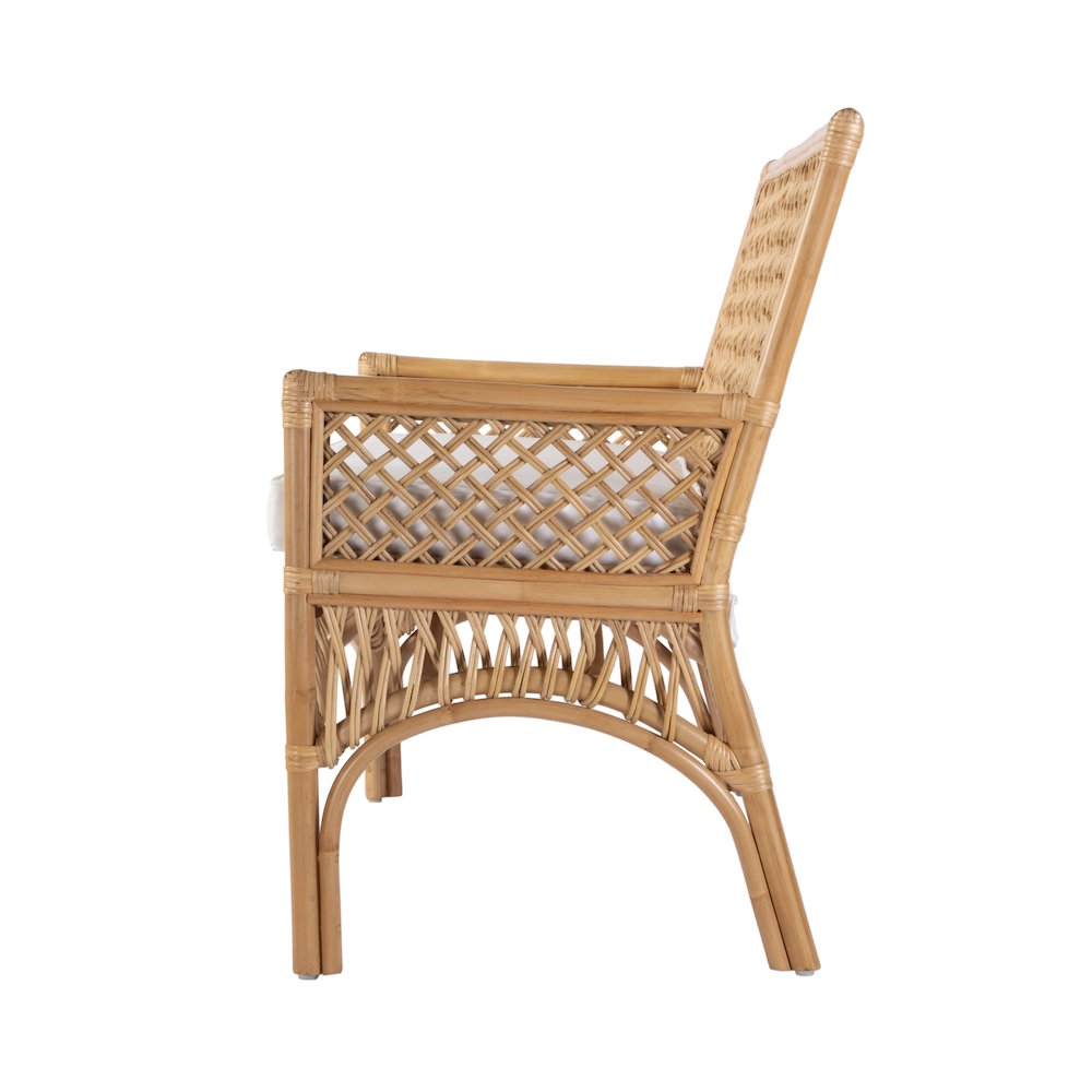 Antigua 42 in. W Rectangular Rattan Dining Bench, Natural. Picture 4