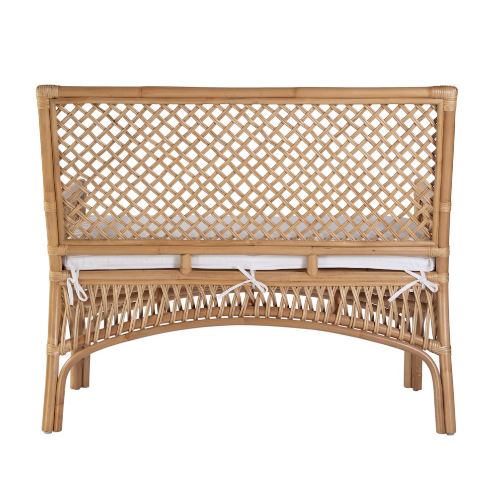 Antigua 42 in. W Rectangular Rattan Dining Bench, Natural. Picture 5