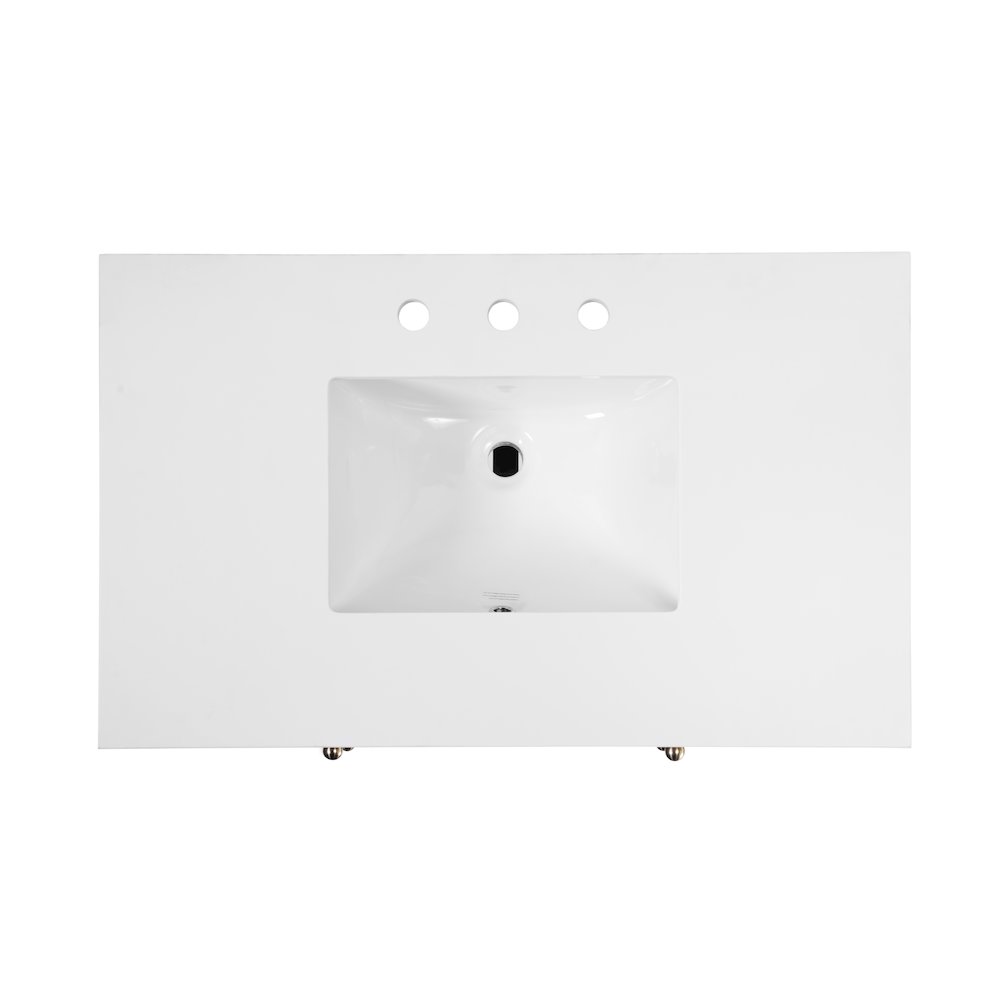 Nora 36 in W Quartz Top Single Sink Bathroom Vanity Set, Natural. Picture 8