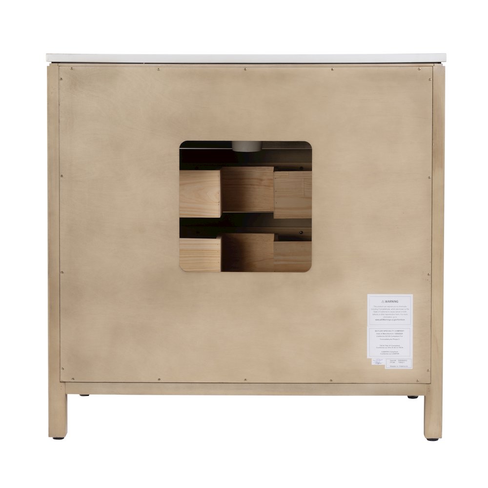 Nora 36 in W Quartz Top Single Sink Bathroom Vanity Set, Light Brown. Picture 9