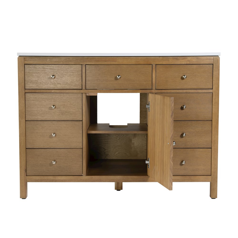 Nora 48 in. W Quartz Single Sink Bathroom Vanity Set, Natural. Picture 6