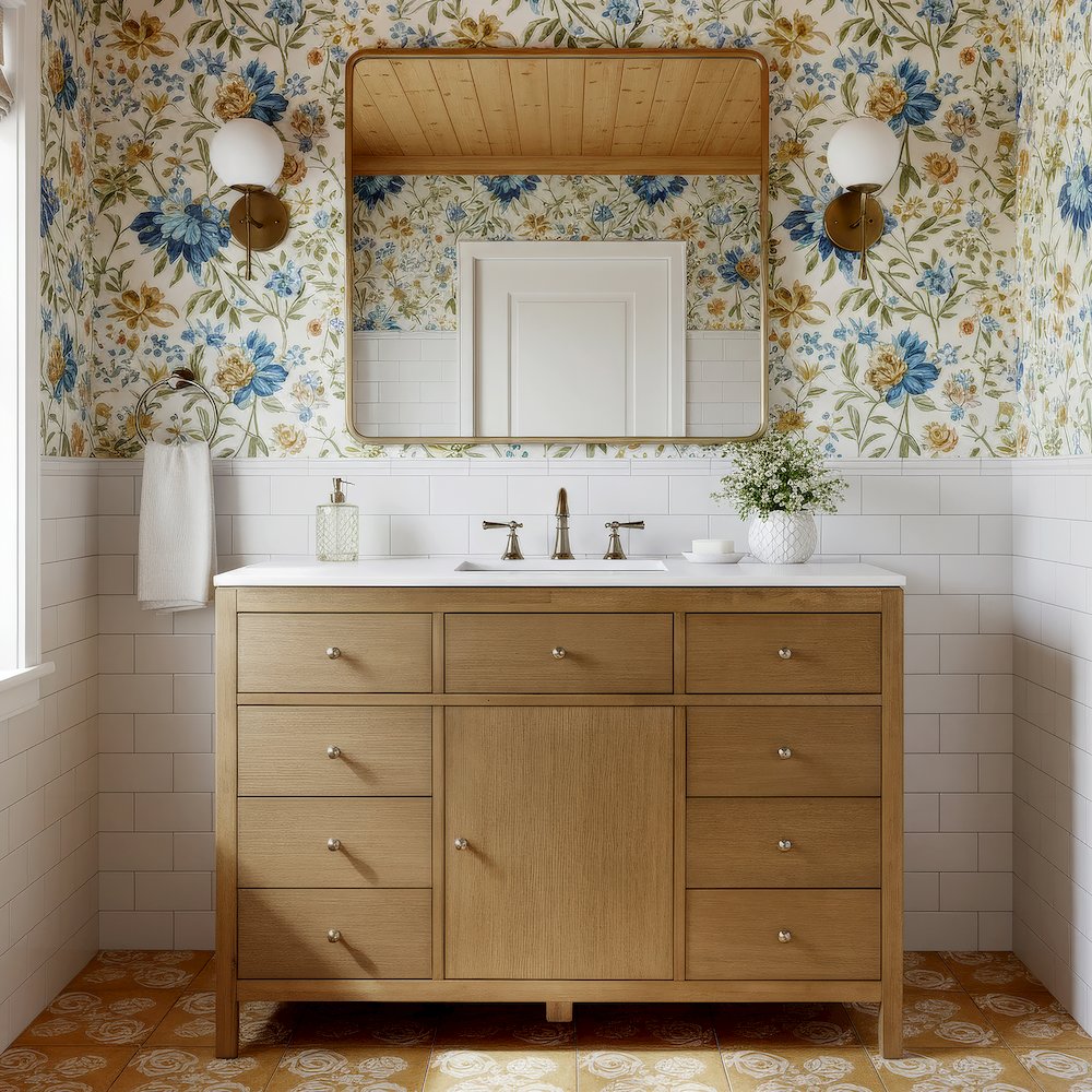 Nora 48 in. W Quartz Single Sink Bathroom Vanity Set, Natural. Picture 2