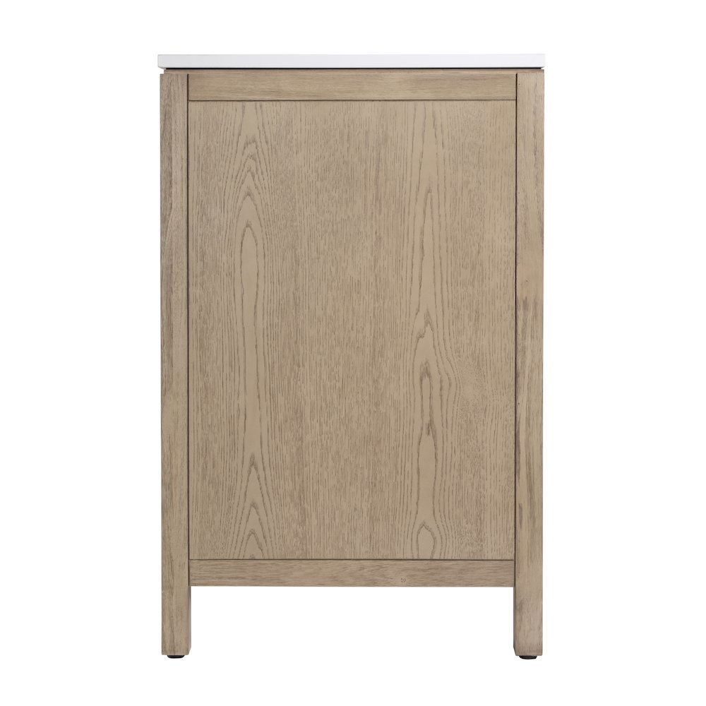 Nora 60 in. W Quartz Single Sink Bathroom Vanity Set, Light Brown. Picture 7