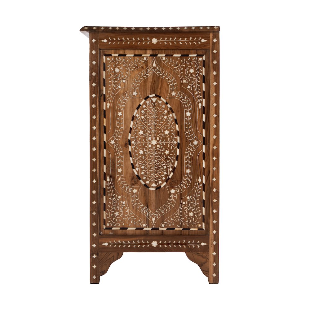 Rashmi 40 in. W Rectangular Bone 4 Drawer Accent Chest, Brown. Picture 5