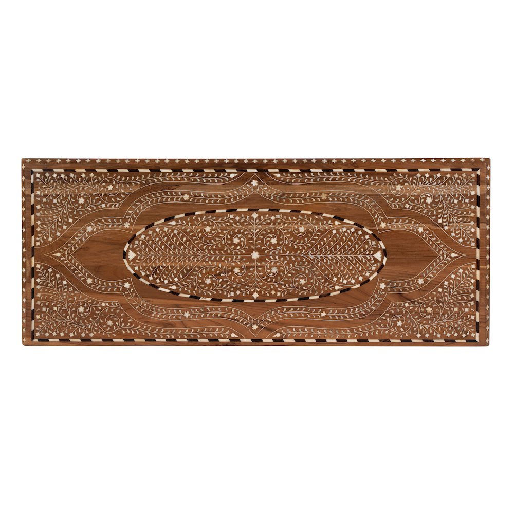 Rashmi 40 in. W Rectangular Bone 4 Drawer Accent Chest, Brown. Picture 7