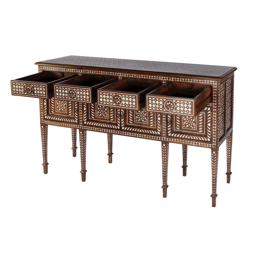 Manali 60 in. W Mother of Pearl and Wood Console Table, Brown. Picture 4