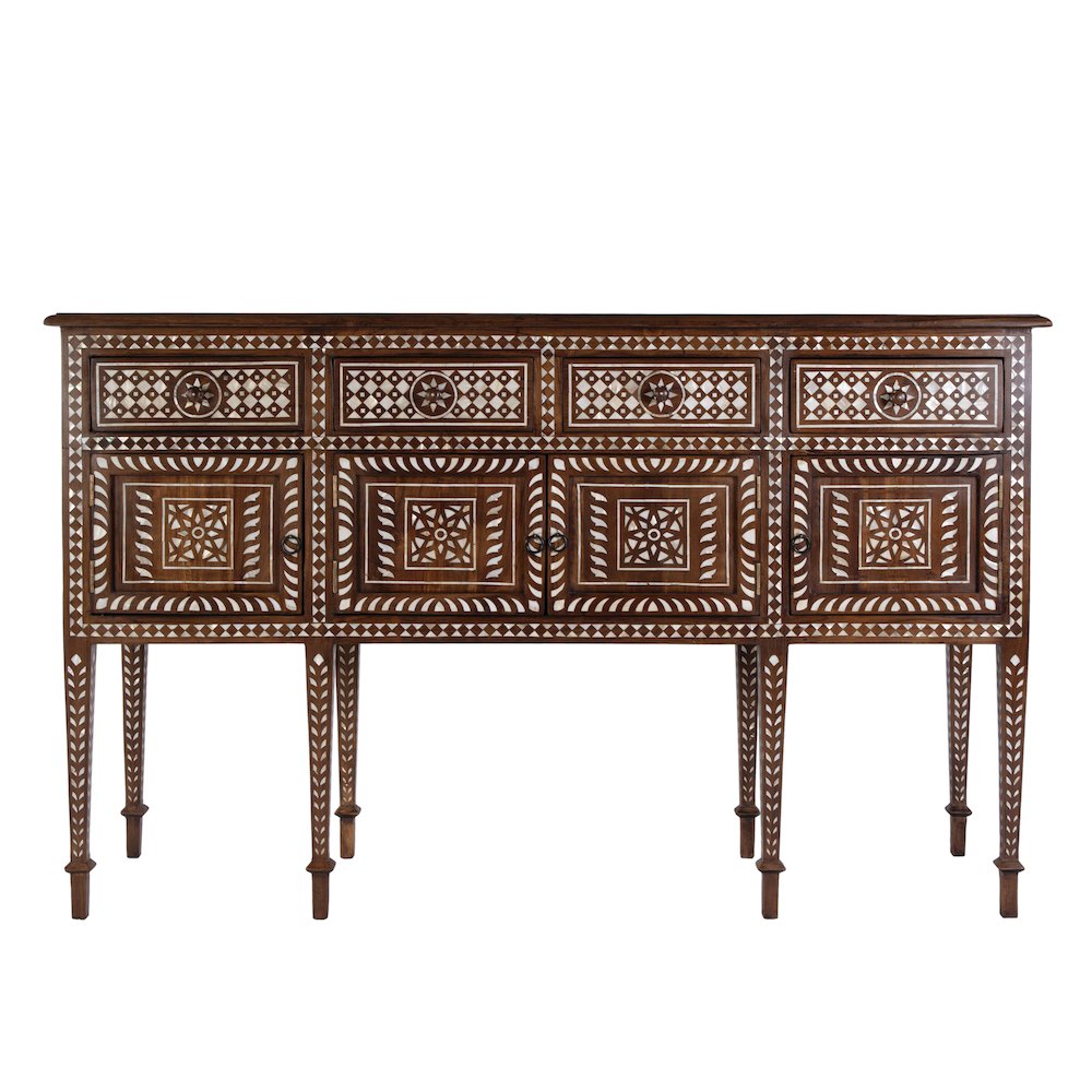 Manali 60 in. W Mother of Pearl and Wood Console Table, Brown. Picture 5