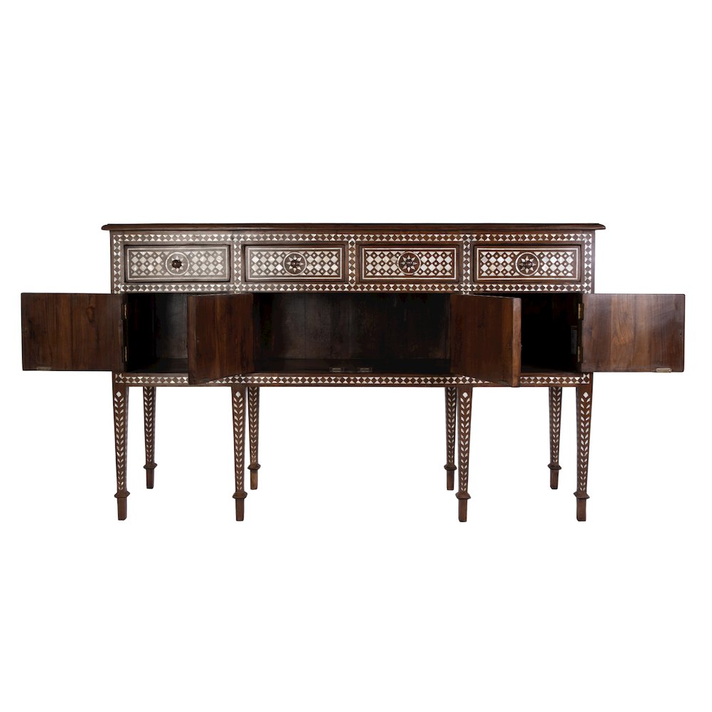 Manali 60 in. W Mother of Pearl and Wood Console Table, Brown. Picture 6