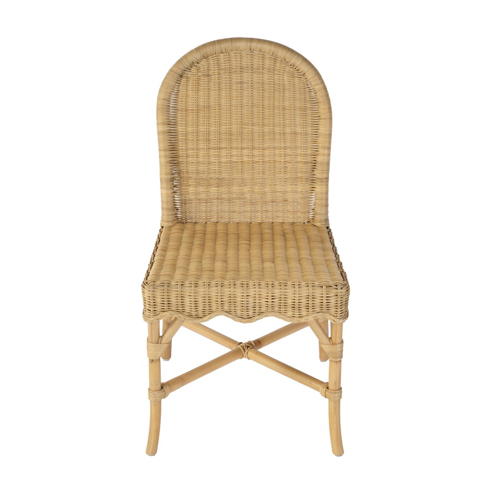 Bonita 18.5 in. Seat Height Rattan Dining Side Chair, Natural. Picture 4