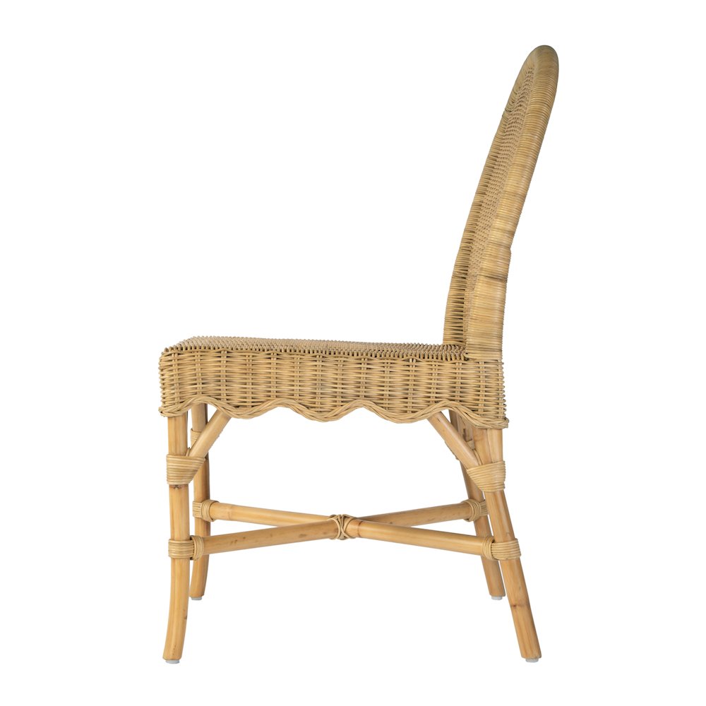 Bonita 18.5 in. Seat Height Rattan Dining Side Chair, Natural. Picture 6