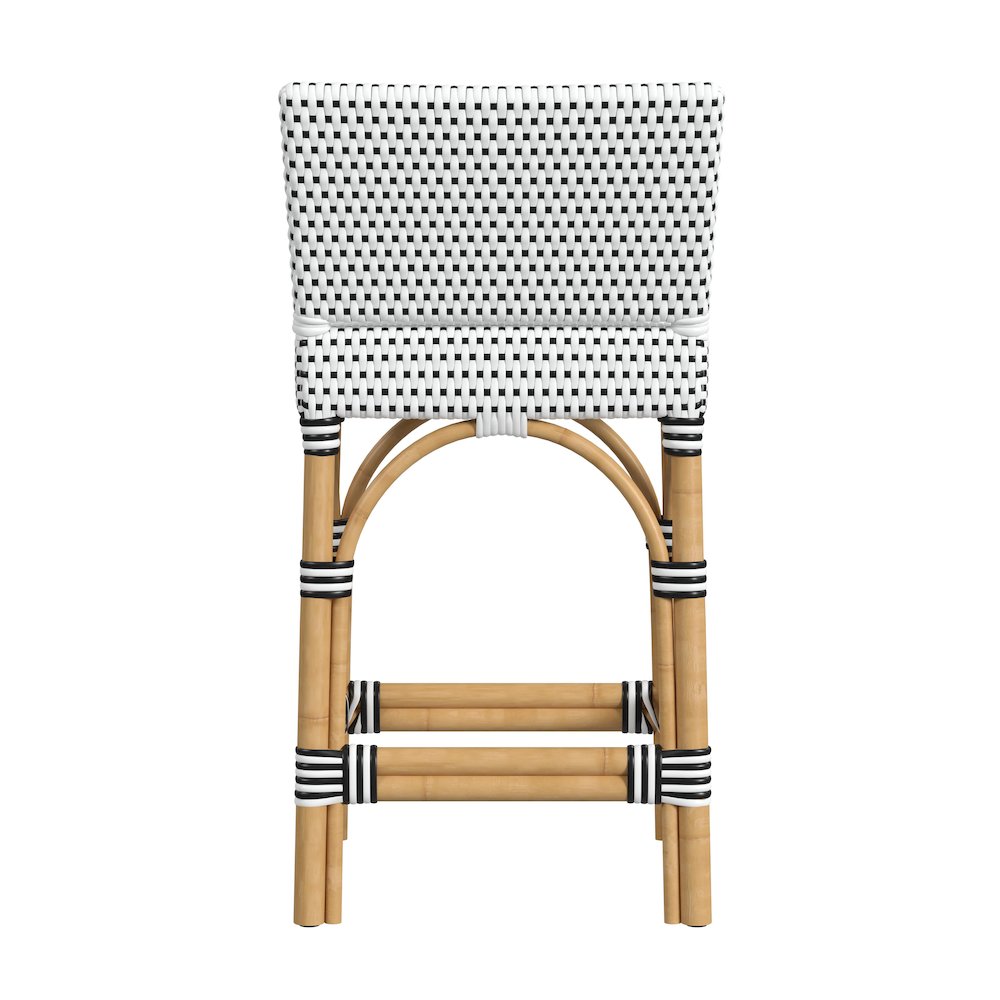 Amalfi 24.5 in. Seat Height Outdoor Counter Stool, Black and White. Picture 5