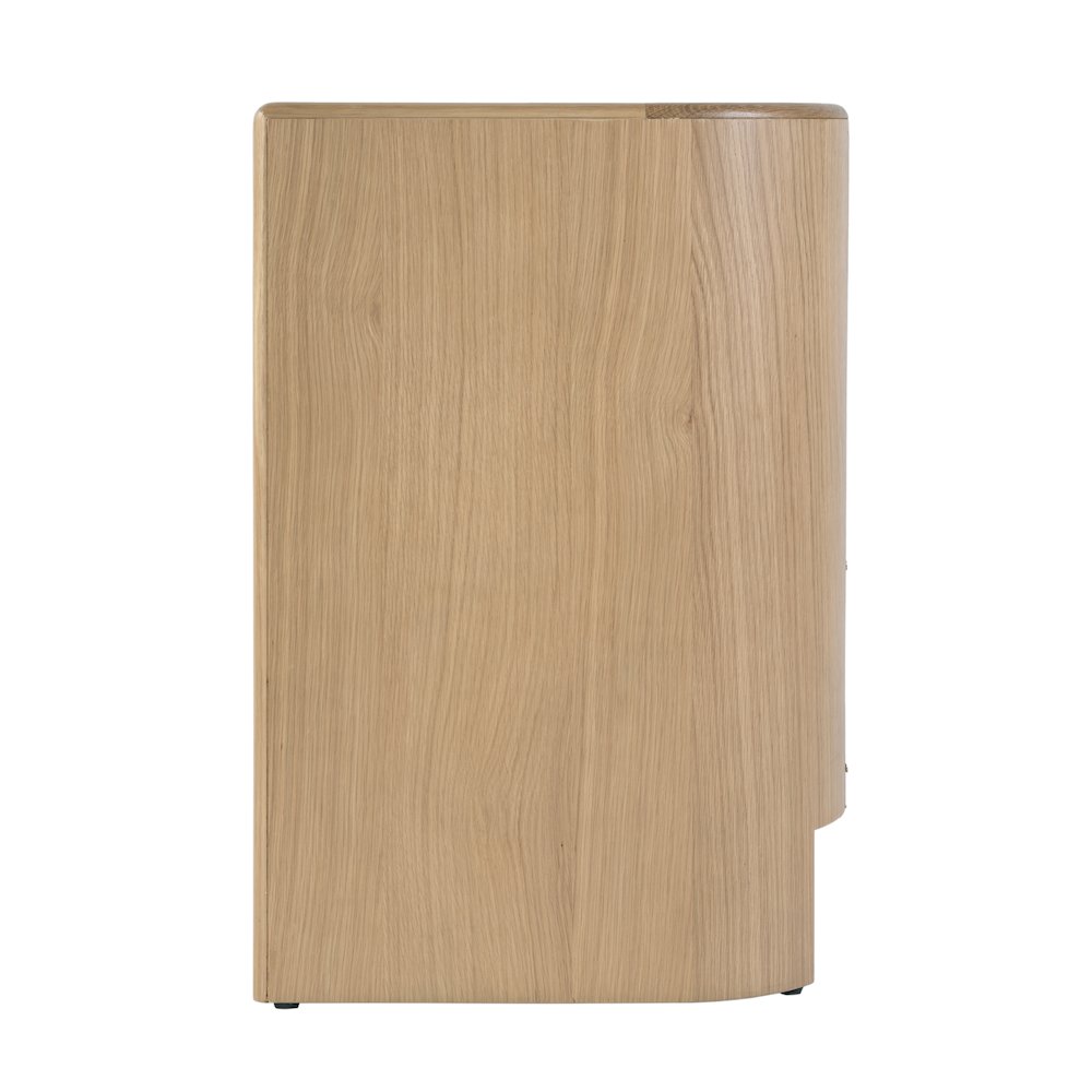 Colin 21 in. W Wood 2 Drawer Round Back Nightstand, Natural Oak. Picture 5