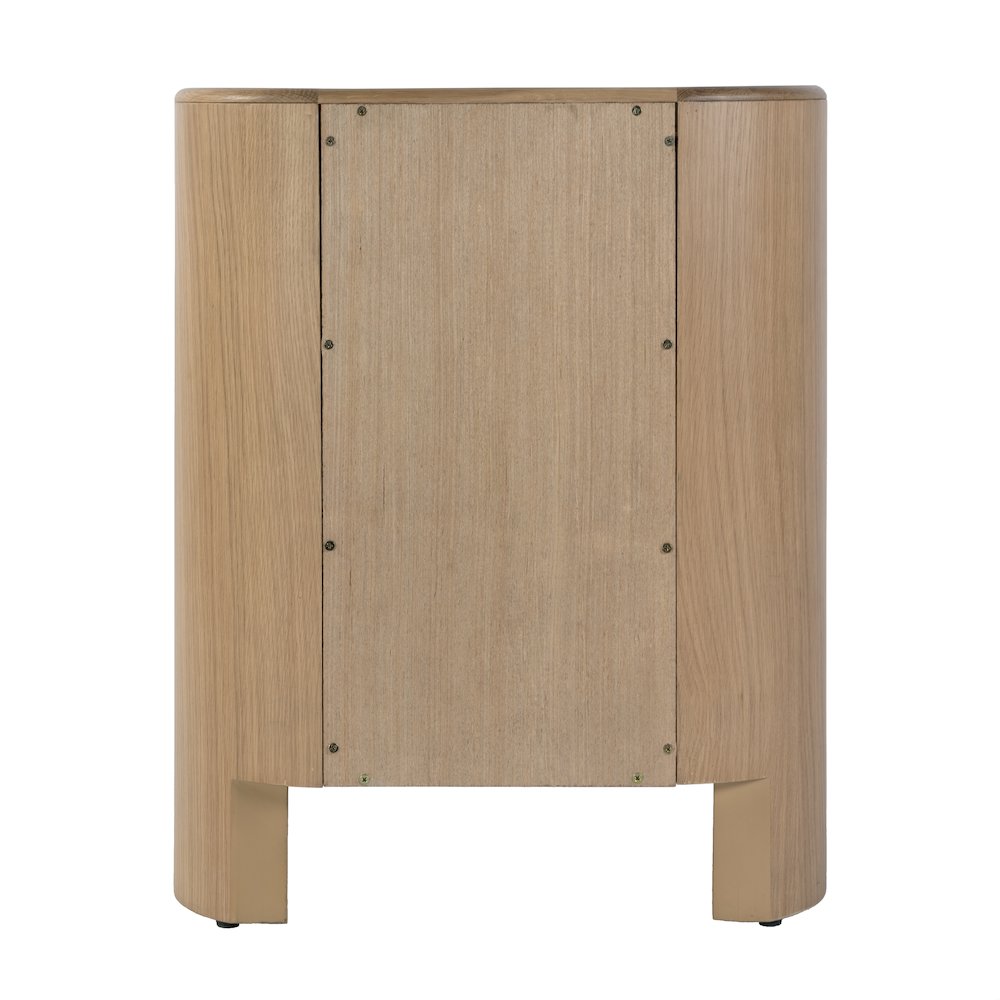 Colin 21 in. W Wood 2 Drawer Round Back Nightstand, Natural Oak. Picture 6