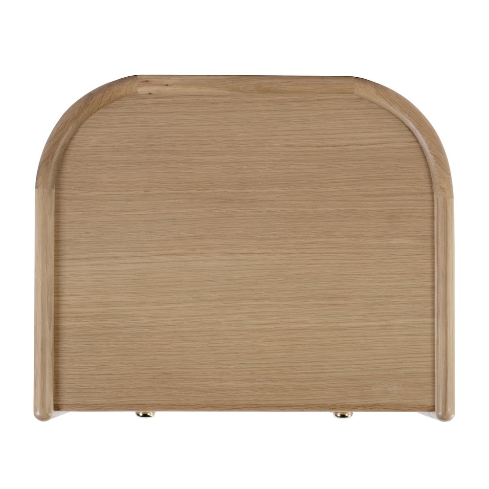 Colin 21 in. W Wood 2 Drawer Round Back Nightstand, Natural Oak. Picture 7