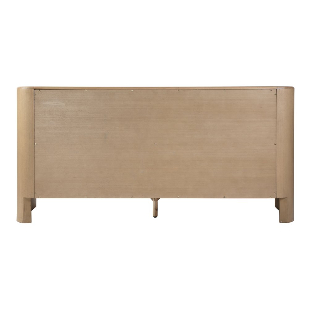 Colin 66 in. W Wood 6 Drawer Round Back Dresser, Light Brown. Picture 6