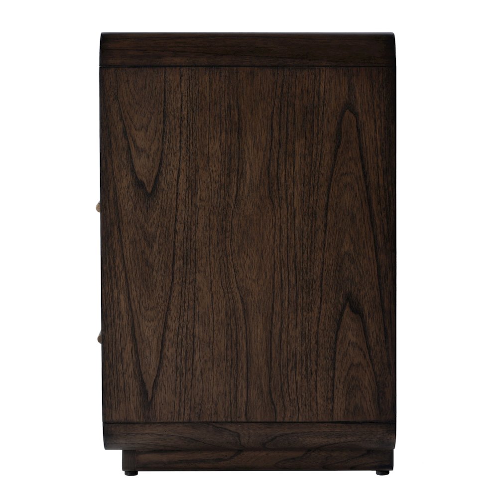 Keenan 28 in. W Rectangular Wood 2 Drawer Nightstand, Dark Brown. Picture 6