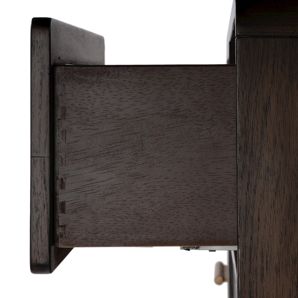 Keenan 28 in. W Rectangular Wood 2 Drawer Nightstand, Dark Brown. Picture 7