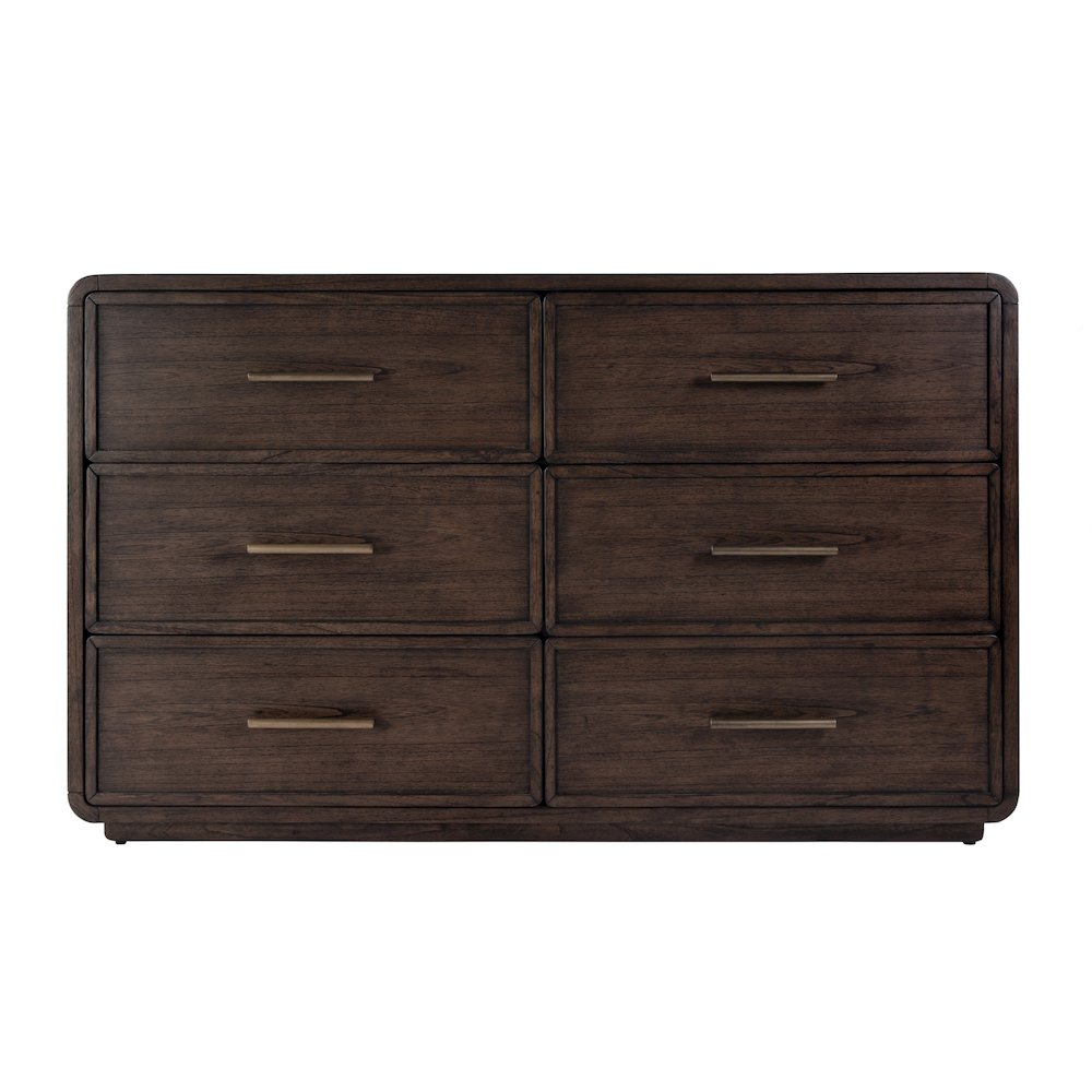 Keenan 60 in. W Rectangular Wood 6 Drawer Dresser, Dark Brown. Picture 5