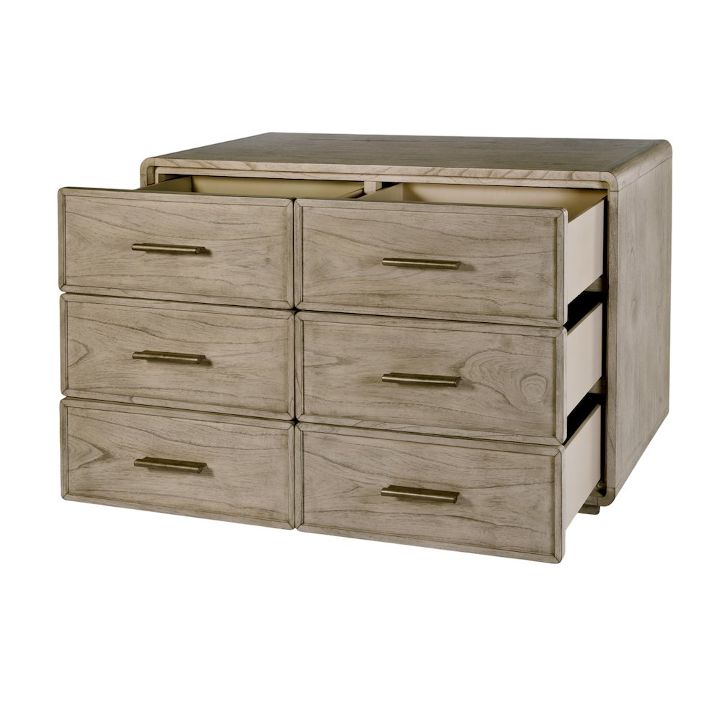 Keenan 60 in. W Rectangular Wood 6 Drawer Dresser, Medium Brown. Picture 4