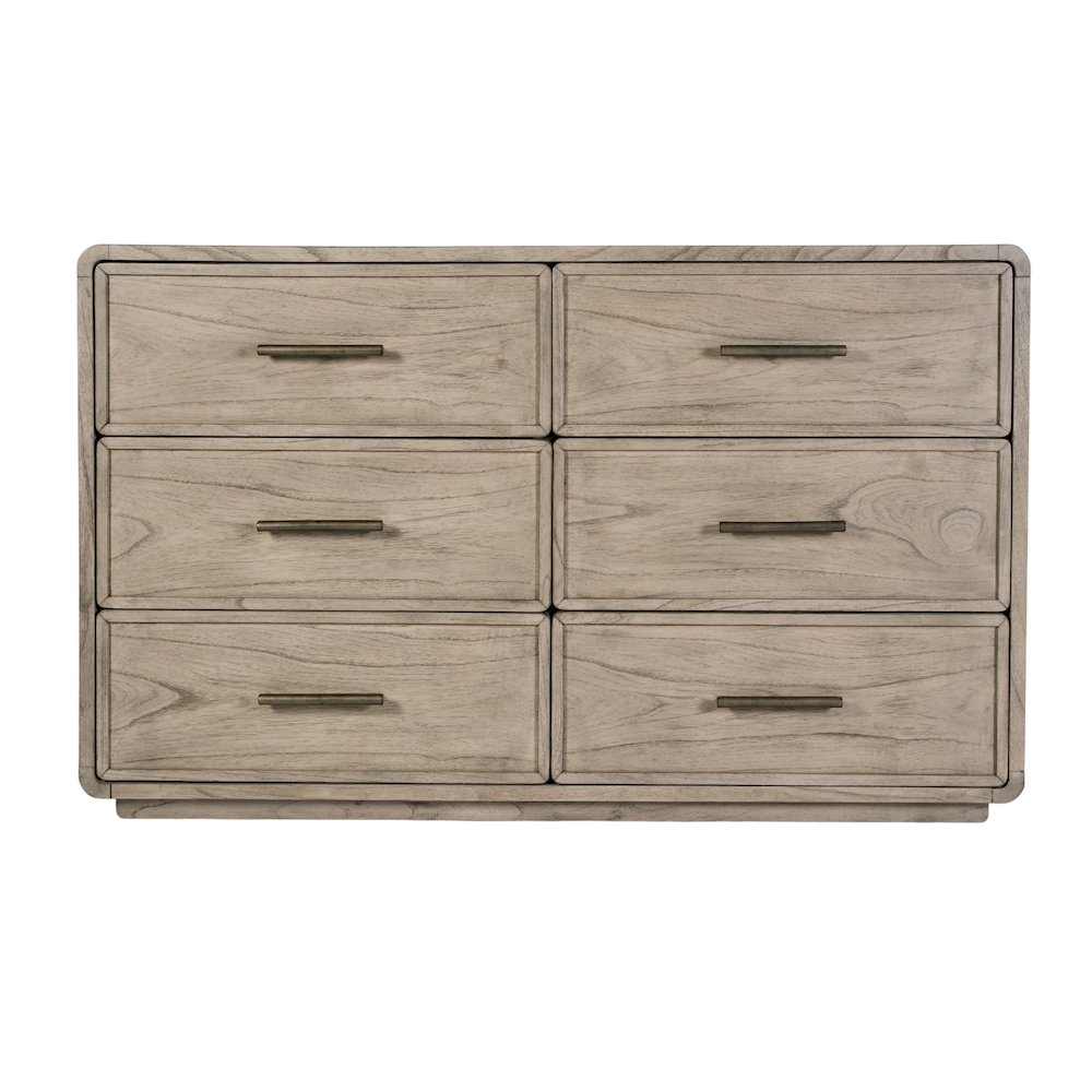 Keenan 60 in. W Rectangular Wood 6 Drawer Dresser, Medium Brown. Picture 5