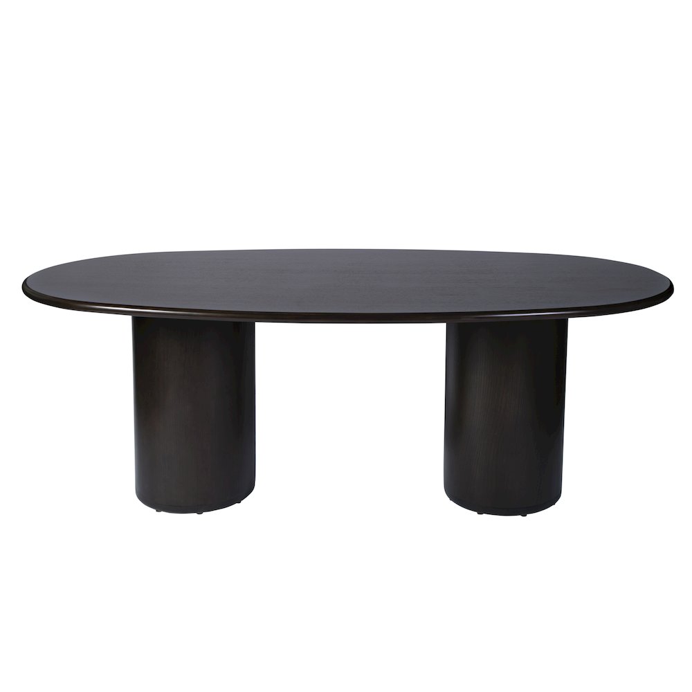 Kersten 84 in. W Oval Wood Pedestal Dining Table, Coffee. Picture 4