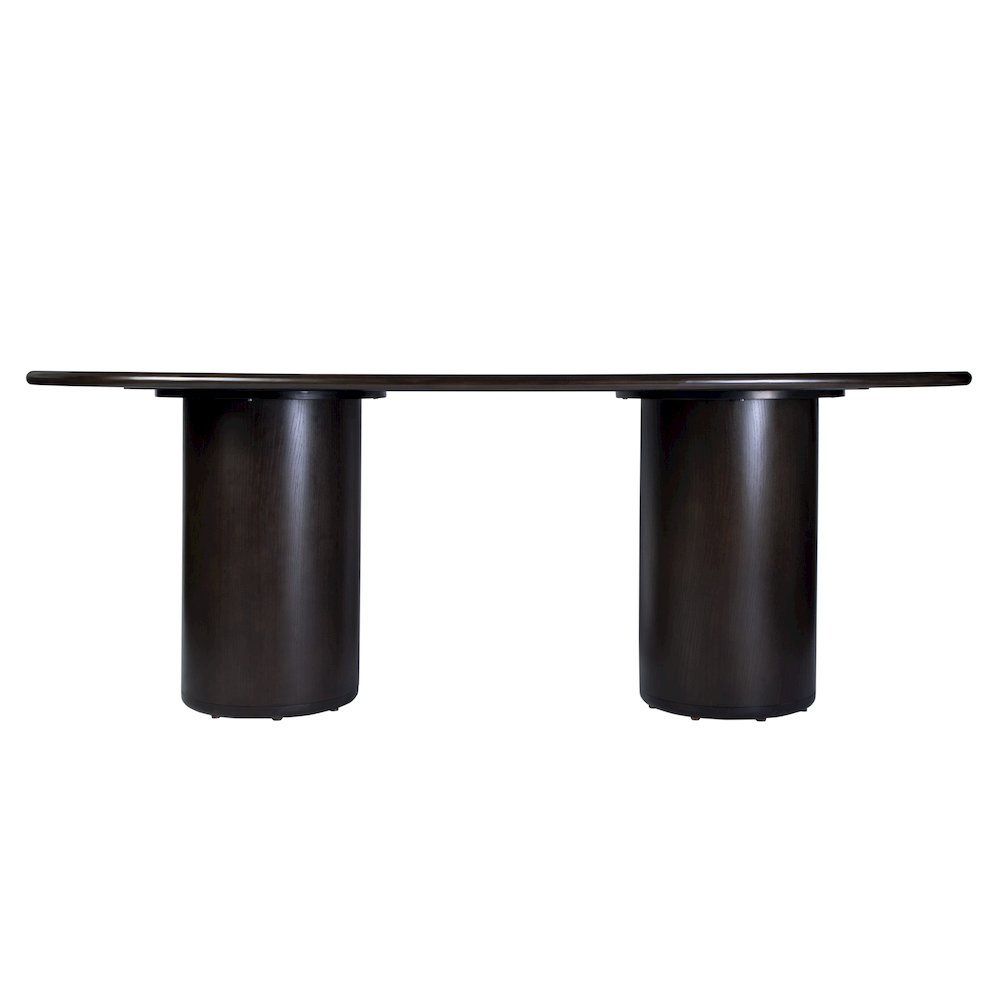 Kersten 84 in. W Oval Wood Pedestal Dining Table, Coffee. Picture 5