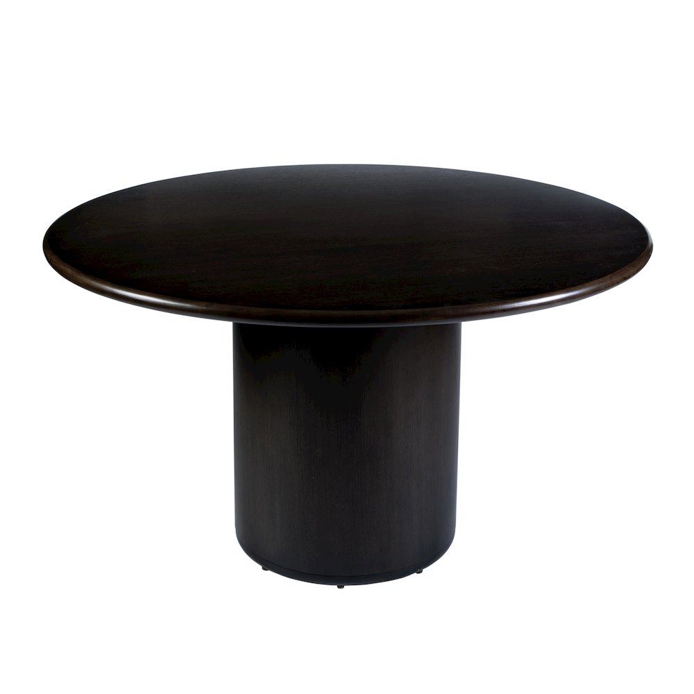 Kersten 54 In. W Round Wood Pedestal Dining Table, Coffee. Picture 1