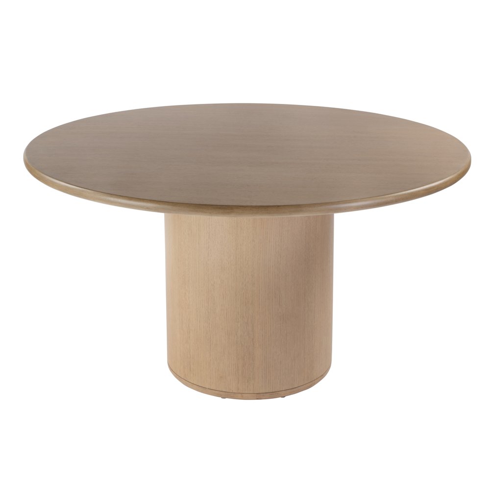Kersten 54 In. W Round Wood Pedestal Dining Table, Light Brown. Picture 1