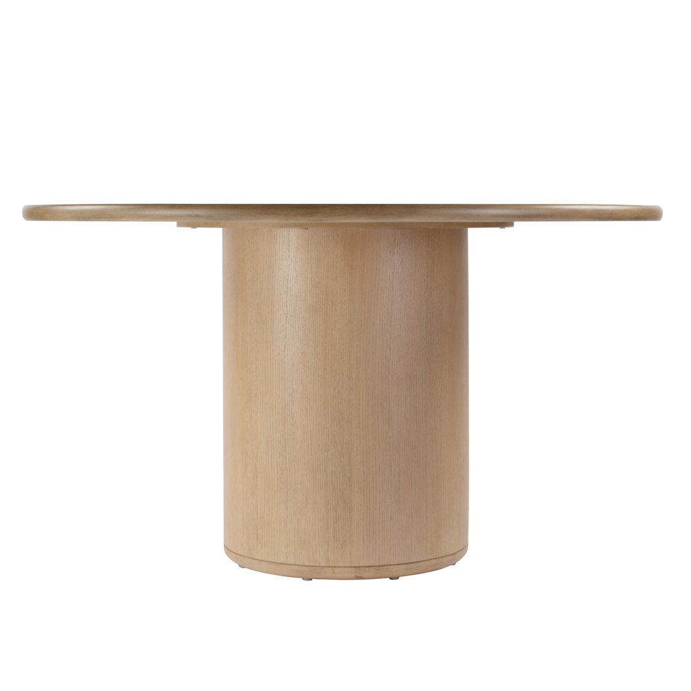Kersten 54 In. W Round Wood Pedestal Dining Table, Light Brown. Picture 4