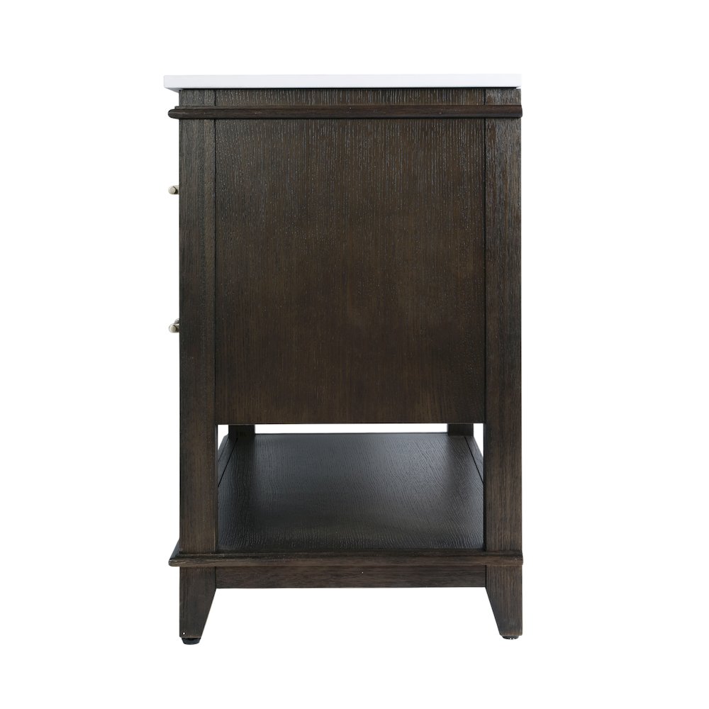Reece 48 in. W Quartz Top Single Sink Bathroom Vanity, Coffee. Picture 7