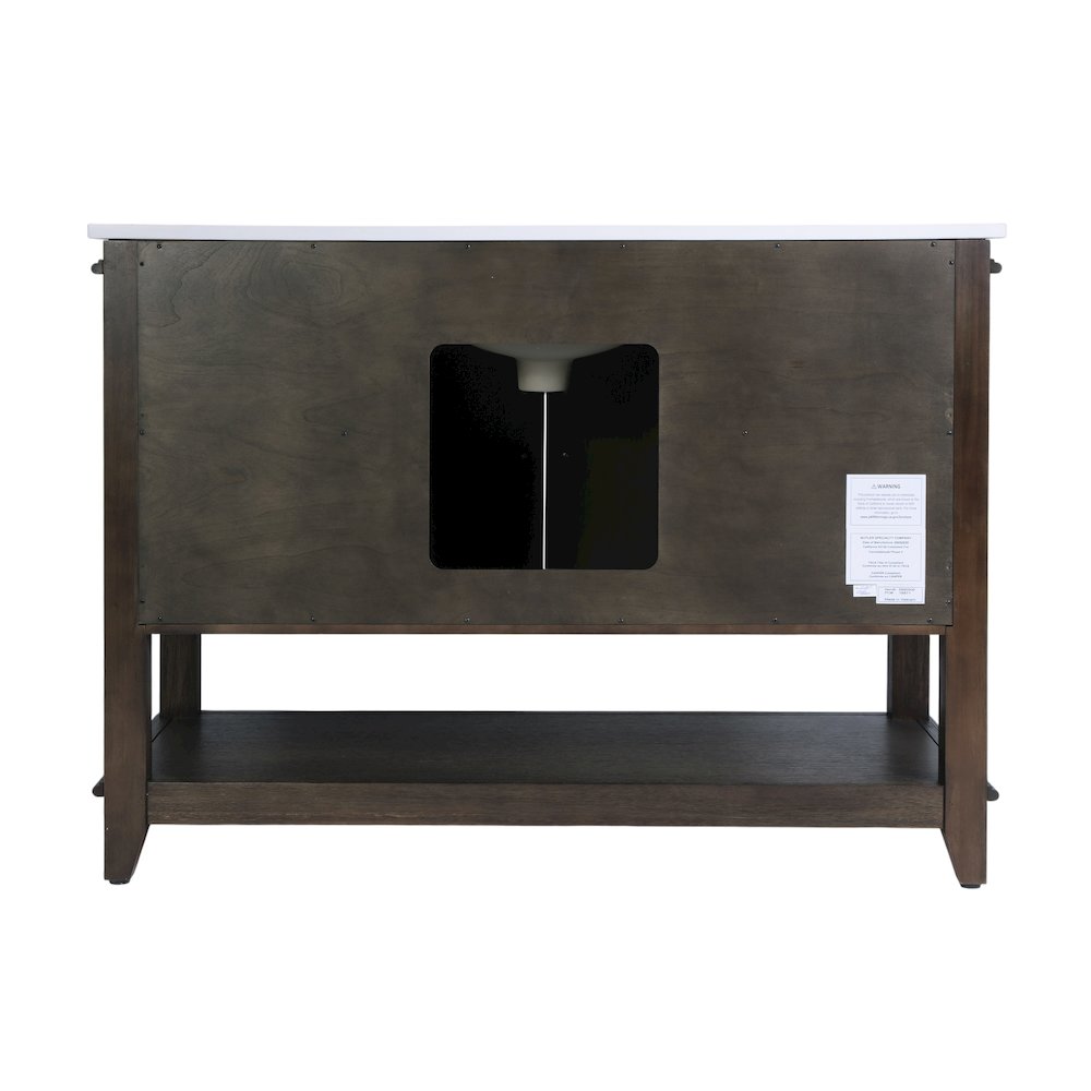 Reece 48 in. W Quartz Top Single Sink Bathroom Vanity, Coffee. Picture 8