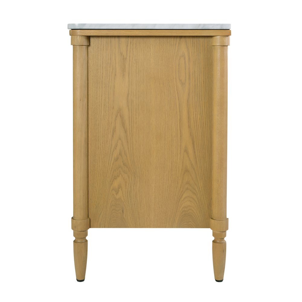 Bianca 60 in. W Marble Top Double Sink Bathroom Vanity, Light Brown. Picture 7