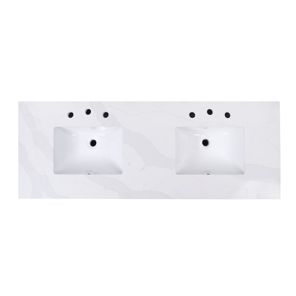 Brady 60 in. W Quartz Top Double Sink Bathroom Vanity, Natural. Picture 9