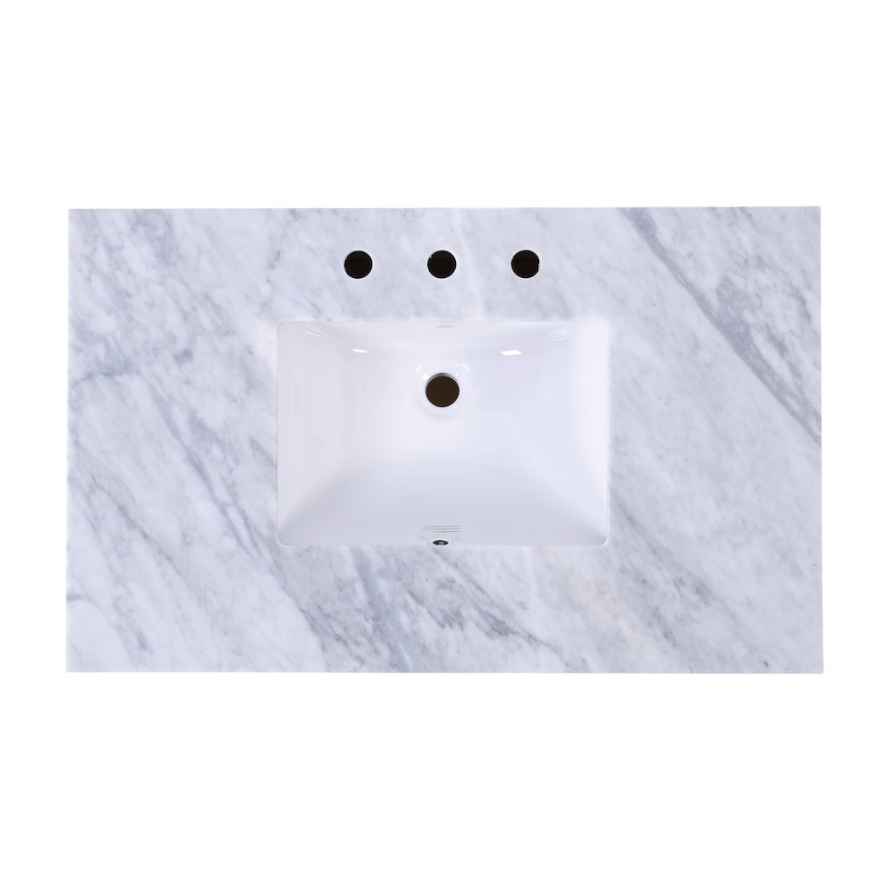 Lois 36 in. W Wood & Marble Single Sink Bathroom Vanity, Light Brown. Picture 9
