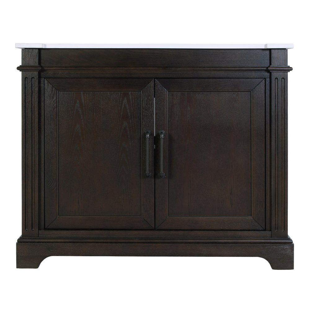 Maurice 42 in. W Wood & Quartz Single Bathroom Vanity, Dark Brown. Picture 4